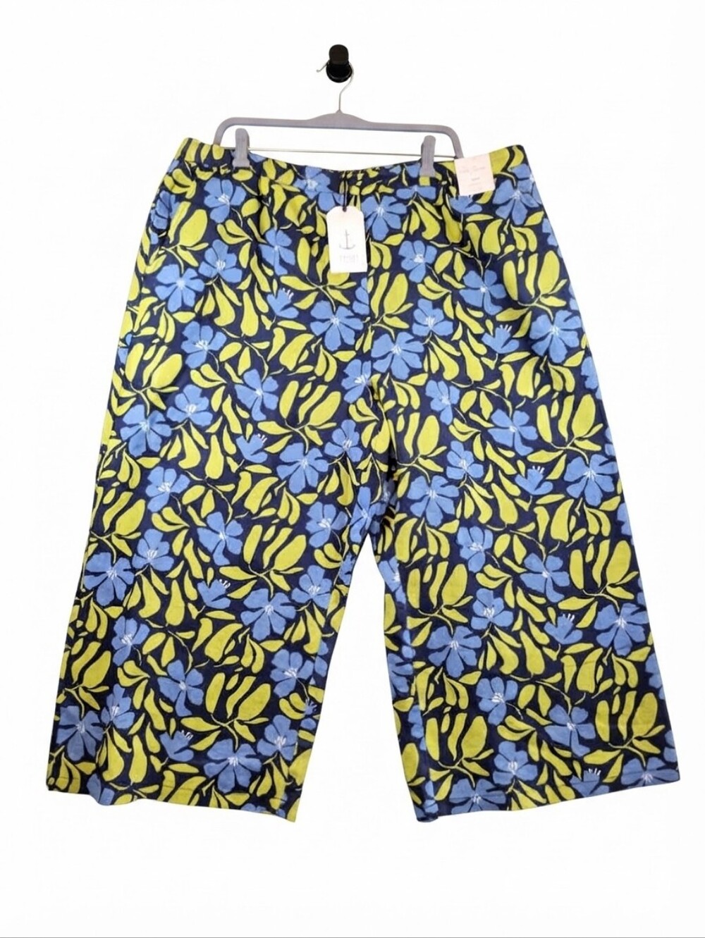 Seasalt Cornwall Peaceful Haven Linen Culottes Leafy Floral Size 16 NWT Bohemian